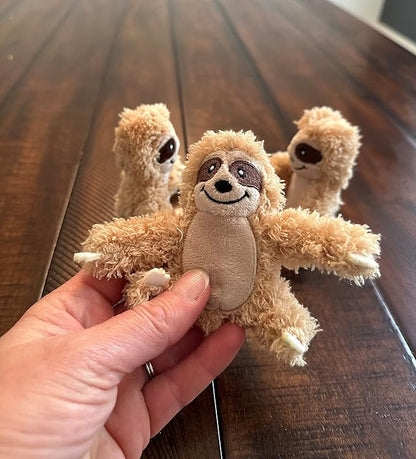 Sloth Dog Toy, Dog Squeaky Toy, Tree with Hide and Squeak Plush Toys for Dogs, Toy, Puzzle Toy for Small and Medium Size Dogs. (3 Pack: Replacement Animals, Sloth) - PAWPICO