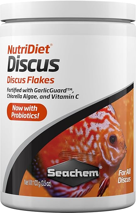 Seachem NutriDiet Discus Flakes - Fortified Ornamental Fish Food Supplement 100g 3.52 Ounce (Pack of 1) Seachem+Laboratories%2C+Inc.