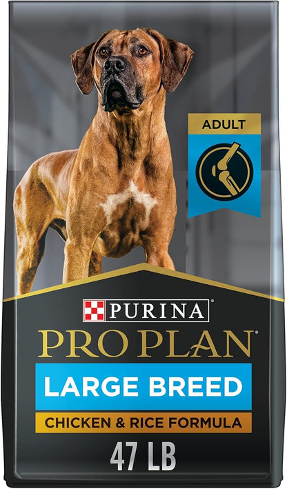 Purina Pro Plan High Protein, Digestive Health Large Breed Dog Food Dry, Chicken and Rice Formula - 47 lb. Bag - PAWPICO