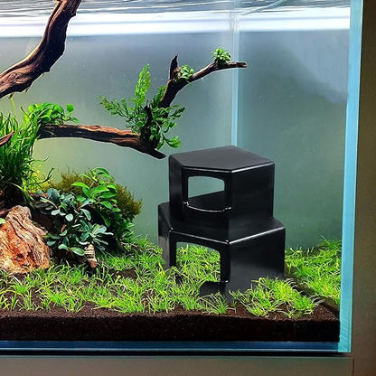 Aquarium Corner Cave Hide Axolotl Cichlid Cave Fish Tank Accessories, Corner Fish Aquarium Cave Hide with Viewing Window, Terrarium/Aquarium Underground Natural Cave CPLIKE