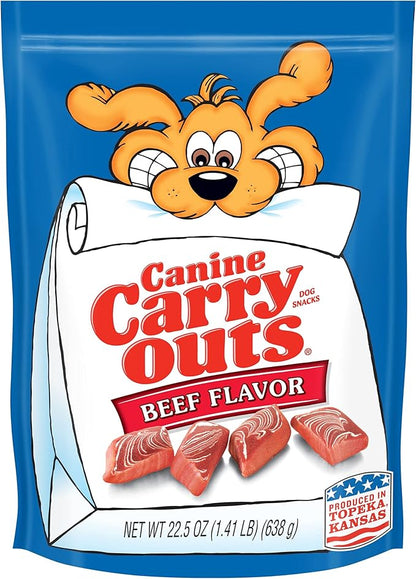 Canine Carry Outs Dog Treats, Beef Flavor, 22.5 Ounce (Pack of 4) - PAWPICO