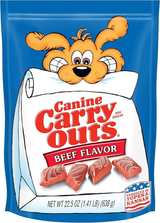 Canine Carry Outs Dog Treats, Beef Flavor, 22.5 Ounce (Pack of 4) - PAWPICO