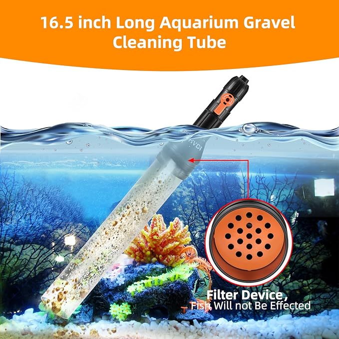 Gravel Vacuum for Aquarium Water Changer Fish Tank Cleaning Tools,Siphon Universal Quick Pump Aquarium Water Changing (50ft) enomol