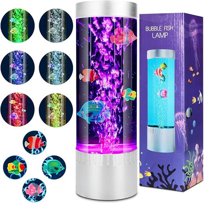 Fish Lamp, Fake Fish Tank with Aquarium Night Light, Kids Friendly Bubble Fish Lamp to Light Up Your Life Like a Lamp with Moving Fish Tank, Fish Tank Light and Aquarium Lamp SHTALHST