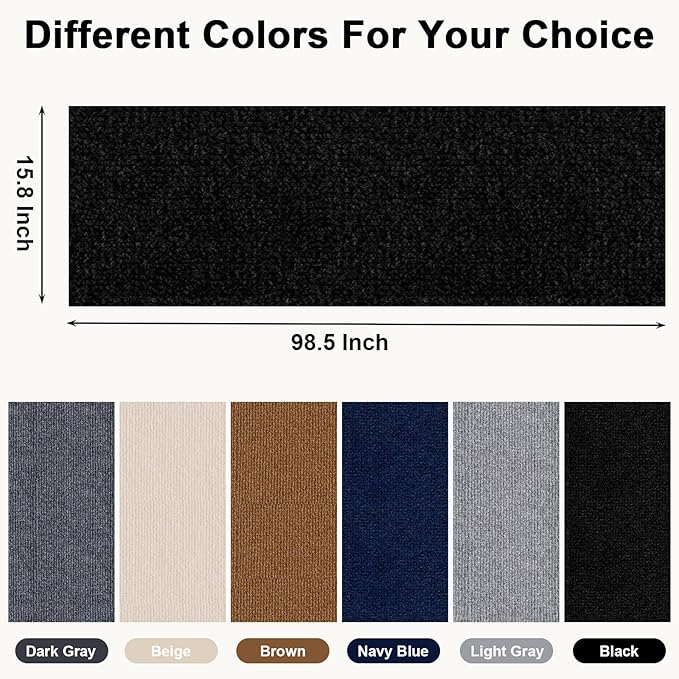 Cat Scratch Furniture Protector Pads with Self-adhesive Backing, 98.5"X15.8" Black Randomly Cutting Trimmable Cat Scratch Carpet Mat Post Tree Shelves Cover Replacement for Sofa,Wall,Couch,Door,Corner - PAWPICO