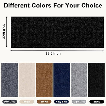 Cat Scratch Furniture Protector Pads with Self-adhesive Backing, 98.5"X15.8" Black Randomly Cutting Trimmable Cat Scratch Carpet Mat Post Tree Shelves Cover Replacement for Sofa,Wall,Couch,Door,Corner - PAWPICO