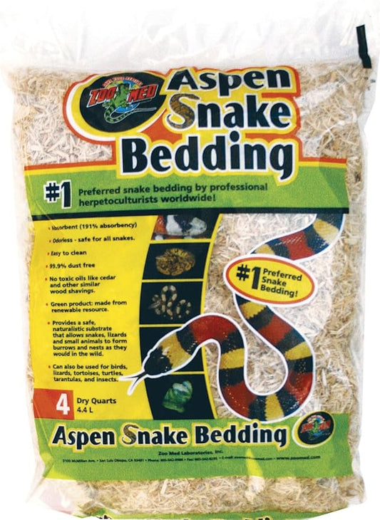 Zoo Med Laboratories Inc-Aspen Snake Bedding- Natural 4 Quart ZooMed