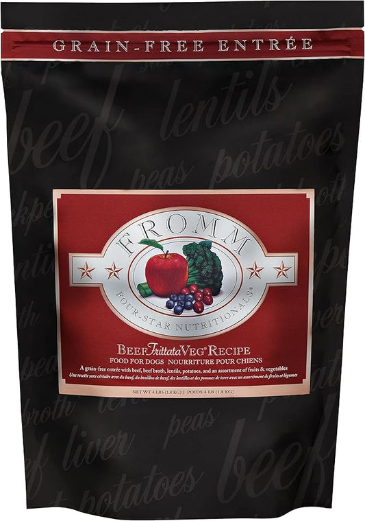 Fromm Four-Star Nutritionals Beef Frittata Veg Dog Food - Premium Dry Dog Food - Beef Recipe - 4 lb - PAWPICO