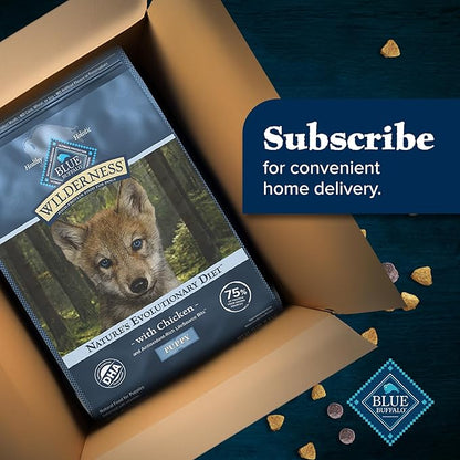 Blue Buffalo Wilderness Puppy High Protein Dry Dog Food With Real Chicken Plus Wholesome Grains, Made in the USA with Natural Ingredients, Chicken, 13-lb. Bag - PAWPICO