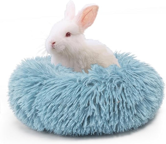 Chinchilla Bed Blue for Cage Fluffy Round Beds for Small Animals Washable Anti Slip - PAWPICO