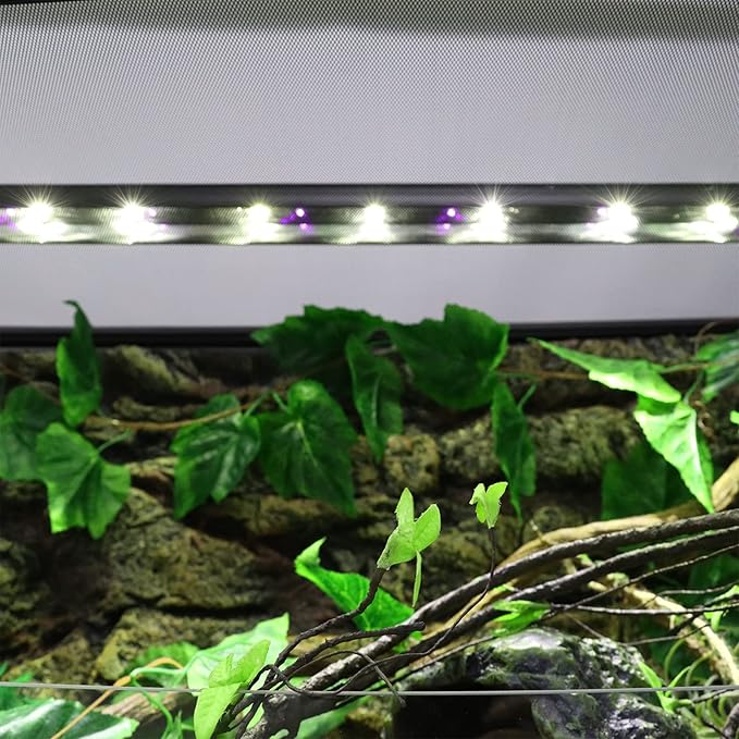 Aiicioo Reptile LED UVB Light - LED Terrarium Light with 3 Timing Function UVB Lamp UVB Bulb 4-Level Brightness Adjustable Lighting for Bearded Dragon Turtle Lizard (watts, 9) AIICIOO