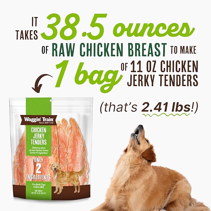 Waggin' Train Limited Ingredient, Grain Free Dog Treat, Chicken Jerky Tenders - 11 oz. Pouch - PAWPICO