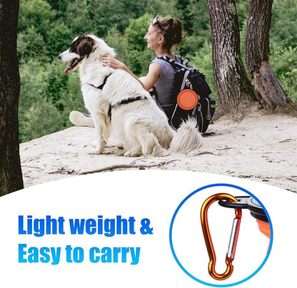 Dog Bowl Pet Collapsible Bowls, 2 Pack Collapsible Dog Water Bowls for Cats Dogs, Portable Pet Feeding Watering Dish for Walking Parking Traveling with 2 Carabiners (Small, Orange+Yellow) - PAWPICO