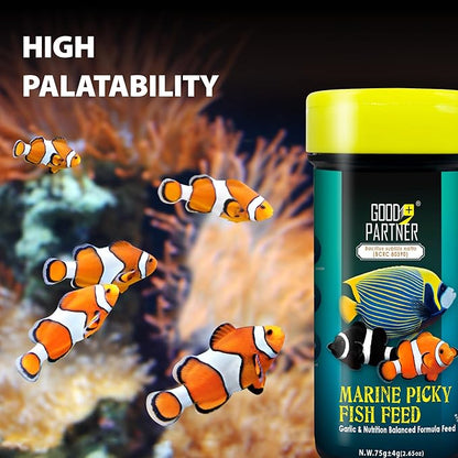 Purify Series for Marine Fish Food, Saltwater Fish Sinking Pellets, Suitable for Clown Fish, All Natural Ingredients, Balanced Composition of Fish Feed, 2.65 oz (Pack of 1) GOODPARTNERFishFoodPurifySeries