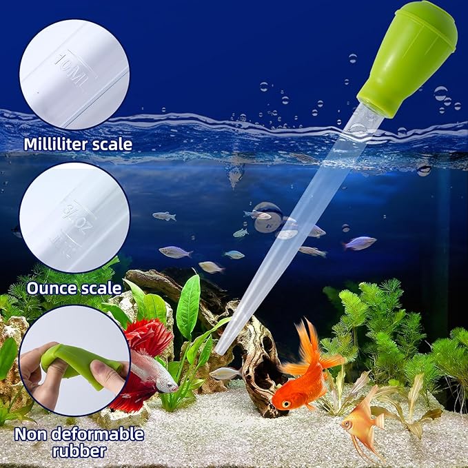 SLSON Aquarium Coral Feeder Waste Cleaner for Fish Tank Maintenance Long Pipette Suction Dropper Tool Acrylic Water Transfer Waste Remover Fish Feeder (24.8 inches) SLSON