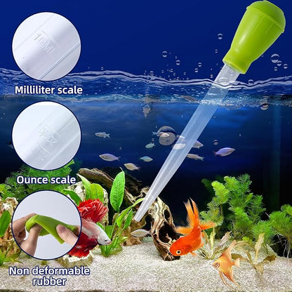 SLSON Aquarium Coral Feeder Waste Cleaner for Fish Tank Maintenance Long Pipette Suction Dropper Tool Acrylic Water Transfer Waste Remover Fish Feeder (24.8 inches) SLSON