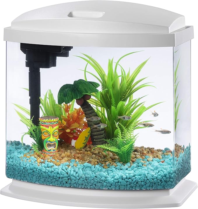 Aqueon LED MiniBow Aquarium Kit with SmartClean Technology, White, 2.5 Gallon Aqueon