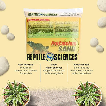 Reptile Science Black Pro-Calcium Terrarium Sand, 10 Lbs - Premium Substrate for Aquariums and Terrariums, Ideal for Fish Tank Décor and Reptile Habitats NaturesOcean