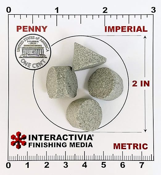 Ceramic Tumbling Media (5 lb - 5/8" x 5/8" Cylinder Wedges, Wedges - Ceramic General) InteractiviaFinishingMedia