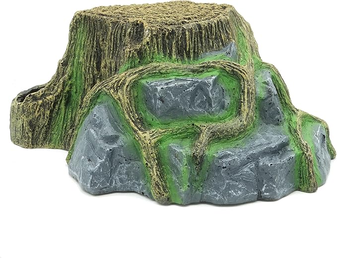 JIHAQUA Resin Large Turtle Tank Accessories Reptile Hideouts Cave Habitat Decor for Gecko Leopard Lizards Toad JIHAQUA