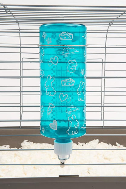 Lixit Standard Cage Water Bottles for Rabbits, Ferrets, Guinea Pigs, Hamsters, Rats, Mice and Other Small Animal's (32 Ounce, Blue) Lixit
