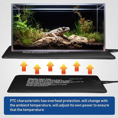 ROCEEI 4 Pcs 6" x 8" Reptile Heat Pad 8W 120V Under Tank Terrarium Heating Mat Heater Waterproof Hermit Crab Heating Pad for Turtle, Lizard, Frog, Snake, 10-20 Gallon Reptile Tank ROCEEI
