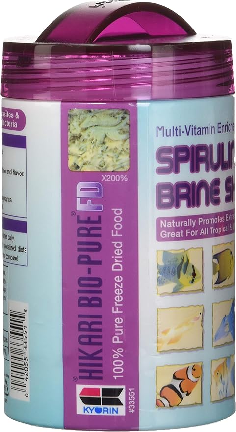Hikari Bio-Pure Freeze Dried Spirulina Brine Shrimp Cubes for Pets, 0.42-Ounce Hikari
