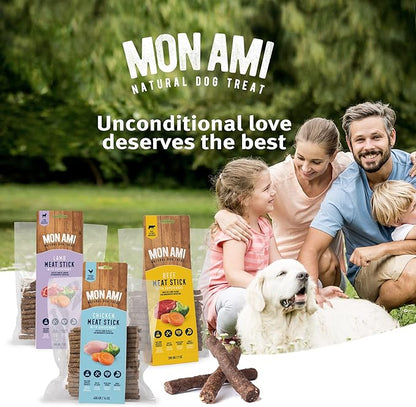 Mon Ami Beef Meat Sticks for Dogs with Farm Fresh Vegetables (28 Oz) – Human Grade Dog Treats with Superfoods - Training Treats for Dogs - Healthy Dog Treats for Small, Medium and Large Dogs - PAWPICO
