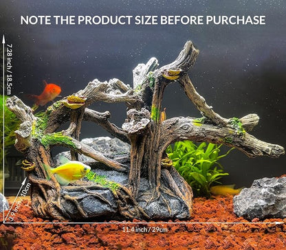 Fish Tank Decorations Aquarium Décor Resin Artificial Tree Trunk Root (A) Taomypets