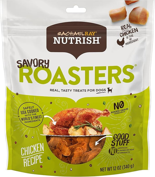 Rachael Ray Nutrish Savory Roasters Real Meat Dog Treats, Roasted Chicken Recipe, 12 Ounces, Grain Free - PAWPICO