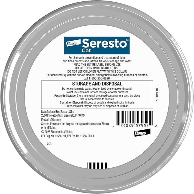Seresto Cat Vet-Recommended Flea & Tick Treatment & Prevention Collar for Cats | 8 Months Protection Seresto