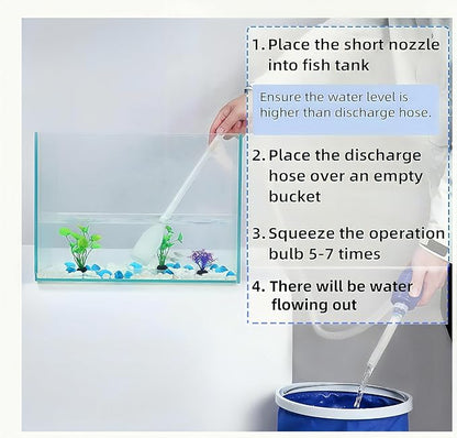 Fish Tank Net 5 in 1 Cleaning Set Fish Tank Cleaning Tools, Fish Tank Cleaner,Fish Tank Siphon,Tank Cleaning kitAquarium Water Change Aquarium Cleaning Tools(Suit-3) PAWPICO