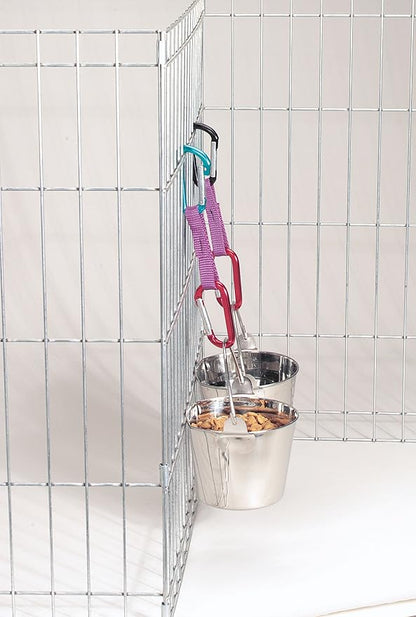 ProSelect Stainless Steel Flat Sided Pails — Durable Pails for Fences, Cages, Crates, or Kennels - 9¾", 9-Quart PetEdge