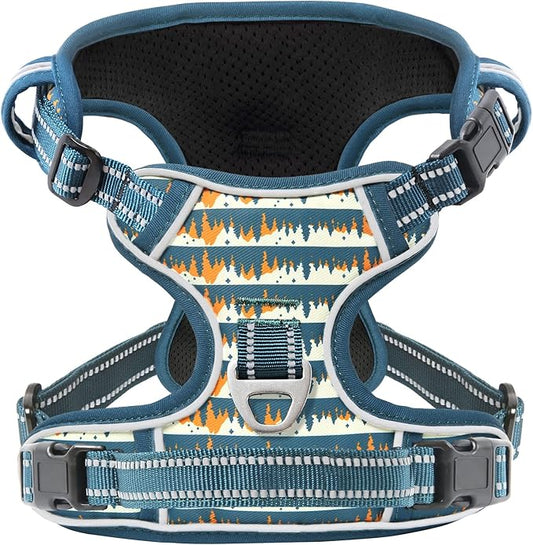 Timos Dog Harness, No-Pull Pet Harness with 2 Leash Clips, 3 Snap Buckles Adjustable Soft Padded Dog Vest, Reflective No-Choke Pet Oxford Vest with Easy Control Handle for Small Medium Large Dogs Timos