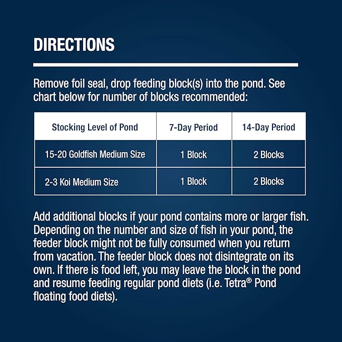 TetraPond Vacation Food Slow Release Feeder Block, 3.45 Ounce - 16477 Tetra