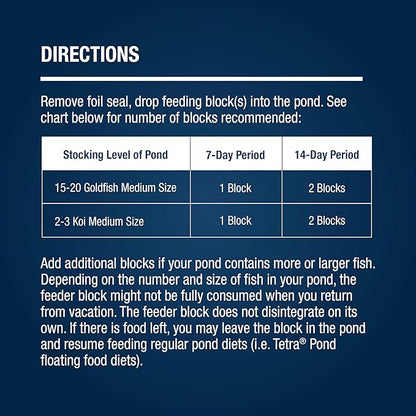 TetraPond Vacation Food Slow Release Feeder Block, 3.45 Ounce - 16477 Tetra