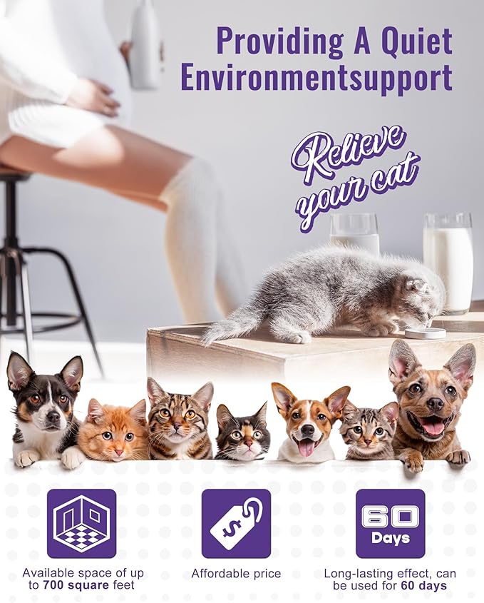 lesotc Cat Pheromones Calming Diffuser Effectively Relieve Anxiety Stress Cat Calming Diffuser Multicat Pheromones Diffuser Refill Reduce Fighting Spraying and Scratching Calm Relaxing Fits All Cats lesotcbrand