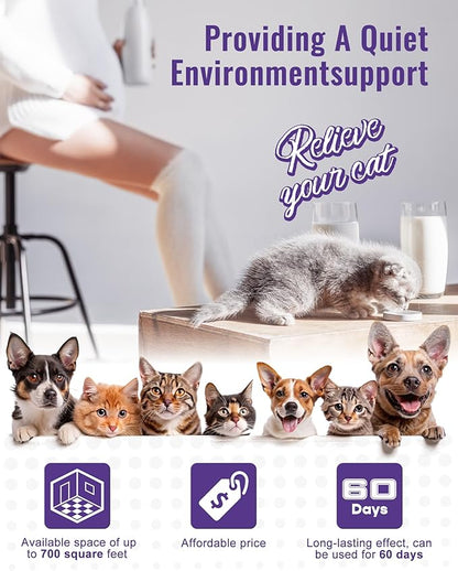 lesotc Cat Pheromones Calming Diffuser Effectively Relieve Anxiety Stress Cat Calming Diffuser Multicat Pheromones Diffuser Refill Reduce Fighting Spraying and Scratching Calm Relaxing Fits All Cats lesotcbrand