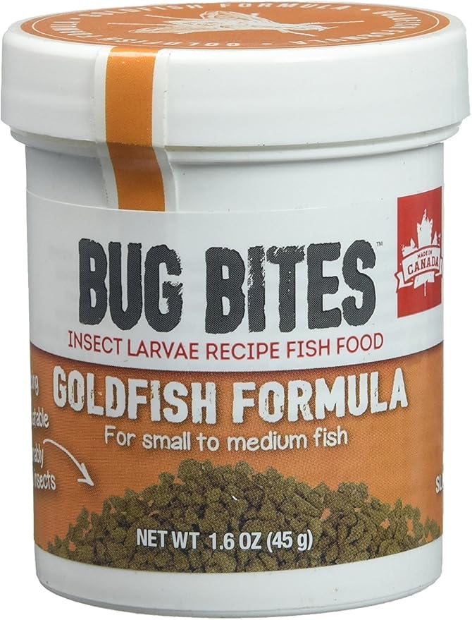 Fluval Bug Bites Goldfish Fish Food, Granules for Small to Medium Sized Fish, 1.6 oz., A6583 Fluval