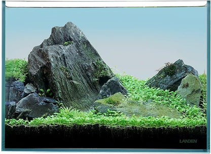 LANDEN 36N 5 Gallon Rimless Low Iron Aquarium Tank, 14.2" W × 8.7" D × 10.2" H (36cm x 22cm x 26cm) 5mm Thickness with Black Nano Foam Leveling mat Included Landen