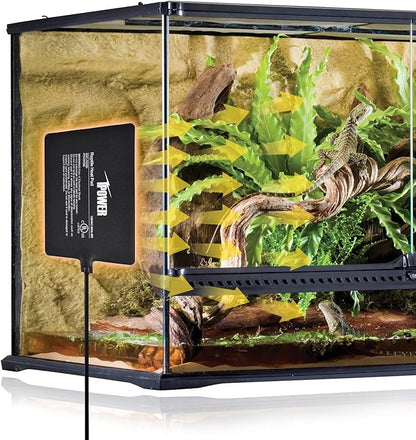 iPower Reptile Heat Pad Under Tank Terrarium Warmer Heating Mat for Turtle, Lizard, Frog, Snake, Reptile, and Other Small Animals, 6X8 Inch, 8W Black iPower