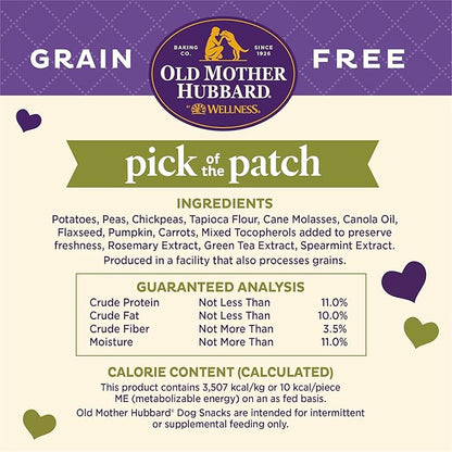 Wellness Old Mother Hubbard Pick of the Patch Grain Free Natural Dog Treats, Crunchy Oven-Baked Biscuits, Ideal for Training, Mini Size, 16 ounce bag - PAWPICO