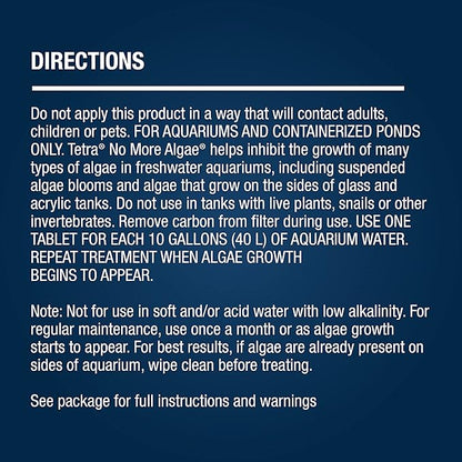 Tetra No More Algae Tablets, 8 tablets, Controls Algae in Aquariums Tetra