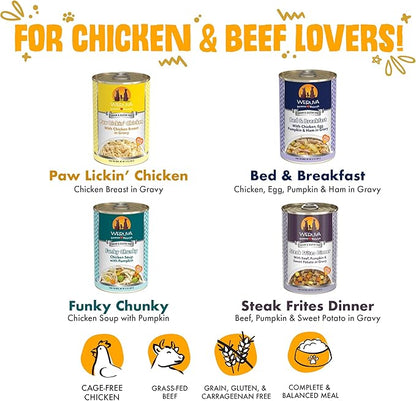 Weruva Classic Dog Food, Variety Pack, Baron's Batch, Wet Dog Food, 14oz Cans (Pack of 12), Multi - PAWPICO