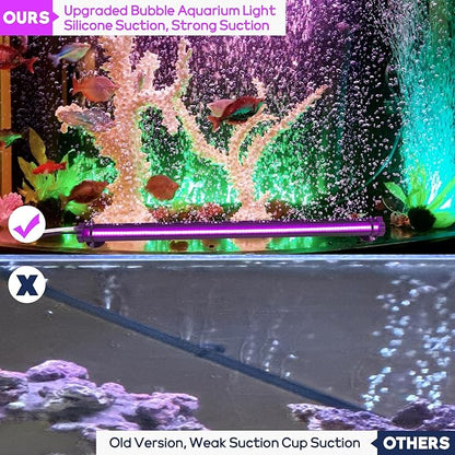 LED Fish Tank Aquarium Light: Fish Tank Bubbler Light with Air Hole - RGB Color Changing Brightness Adjustable IP68 Waterproof Remote Control LED Light for Large Gallon Aquarium Fish Tank SZMINILED