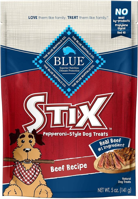 Blue Buffalo Stix Natural Soft Moist Dog Treats Beef Recipe Bag - PAWPICO