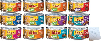 Huge-Friskies-Variety Pack – 12 Total Pate Flavors: Salmon, Poultry, Mixed Grill, Chicken, Tuna, and More (5.5oz Each, 12 Cans Total) - PAWPICO