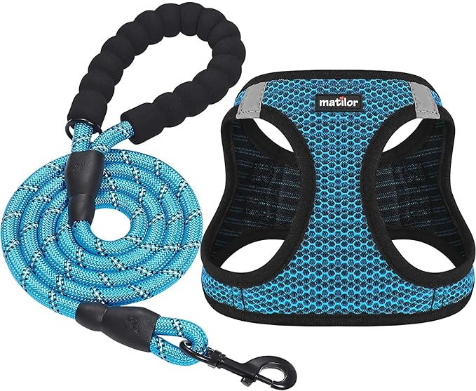 Dog Harness Step-in Breathable Puppy Cat Dog Vest Harnesses for Small Medium Dogs Blue matilor