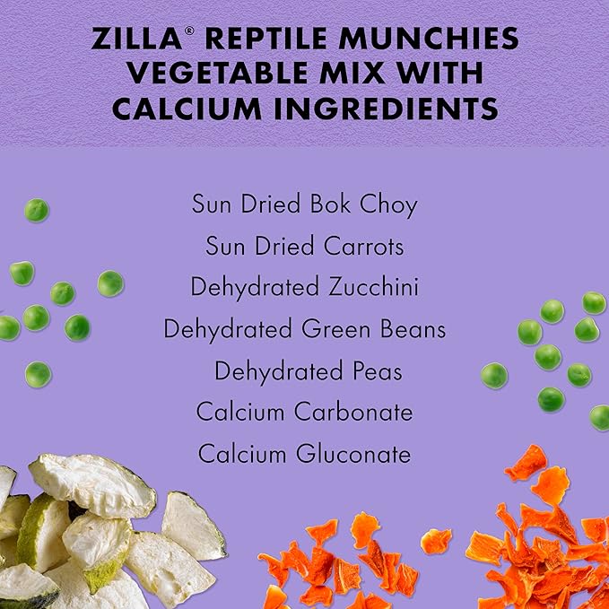 Zilla Reptile Food Munchies Vegetable Mix With Calcium, 4-Ounce Zilla