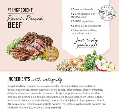 The Honest Kitchen Dehydrated Whole Grain Beef Dog Food, 7 lb Box, 7.00 Pound (Pack of 1) - PAWPICO